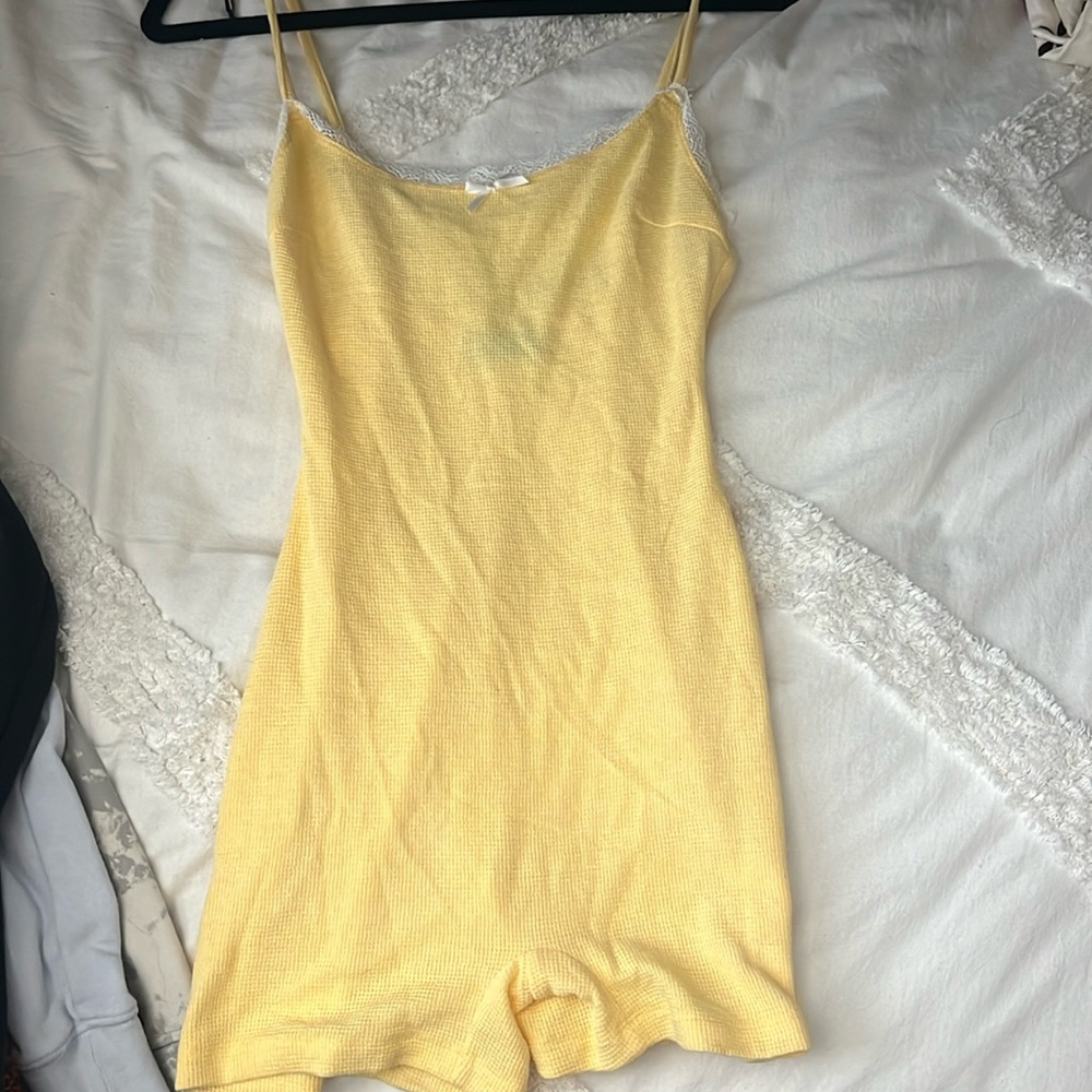 Yellow lace romper